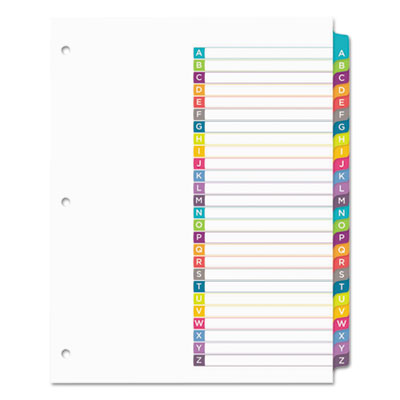 Ready Index Table of Contents Dividers, Multicolor Tabs, A-Z, Letter