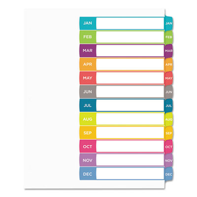 Ready Index Table of Contents Dividers, Multicolor Tabs, Jan-Dec, Letter