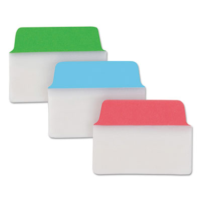 Ultra Tabs Repositionable Tabs, 2 x 1 1/2, Primary: Blue, Green, Red, 48/Pack