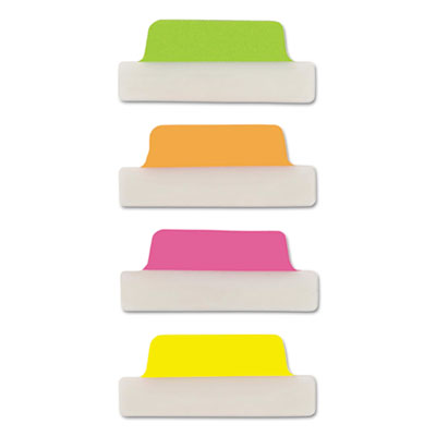 Ultra Tabs Repositionable Tabs, 2.5 x 1, Neon:Green, Orange, Pink, Yellow, 24/Pack
