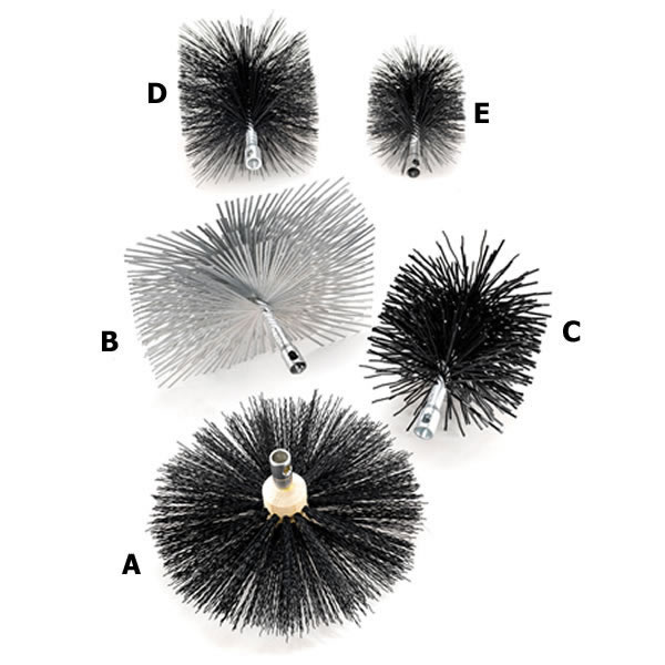 16" Diameter Buttonflex Polypropylene Bristle Chimney Brush (Image A) - F16B