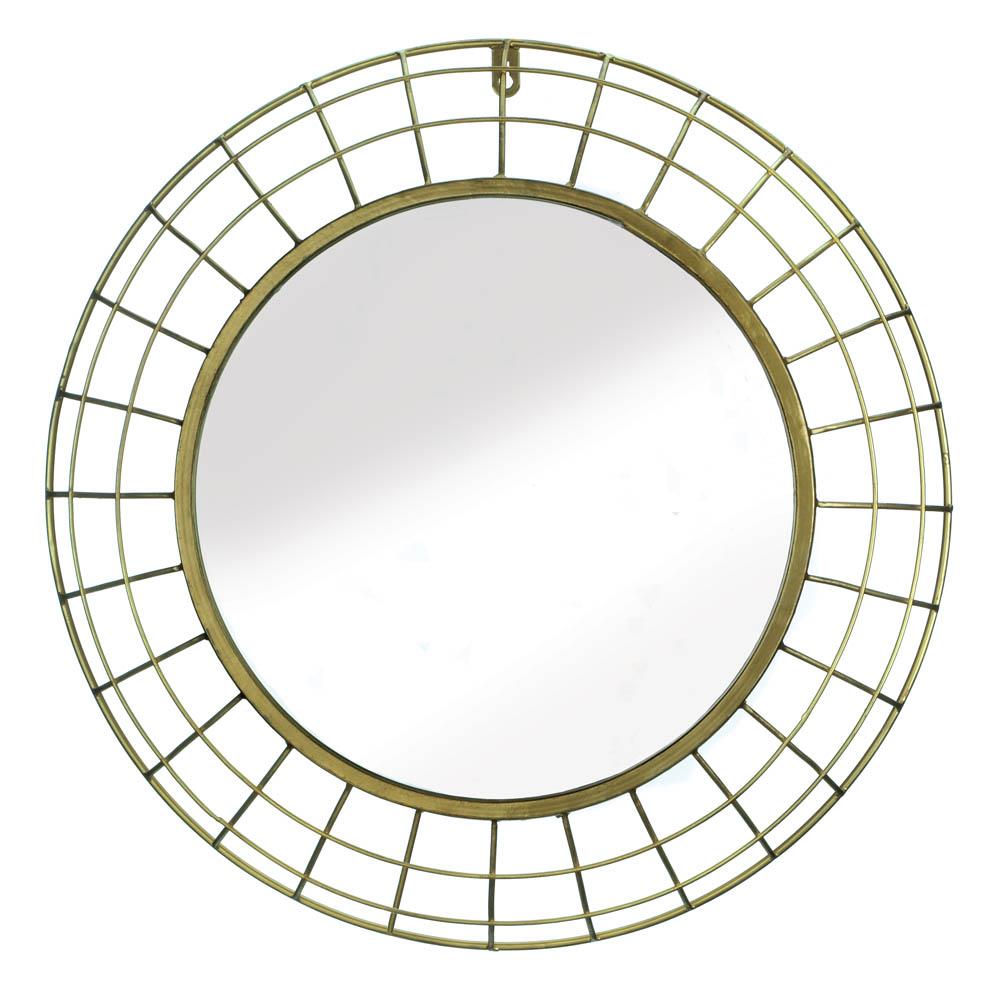 Golden Wire Dome Framed Wall Mirror
