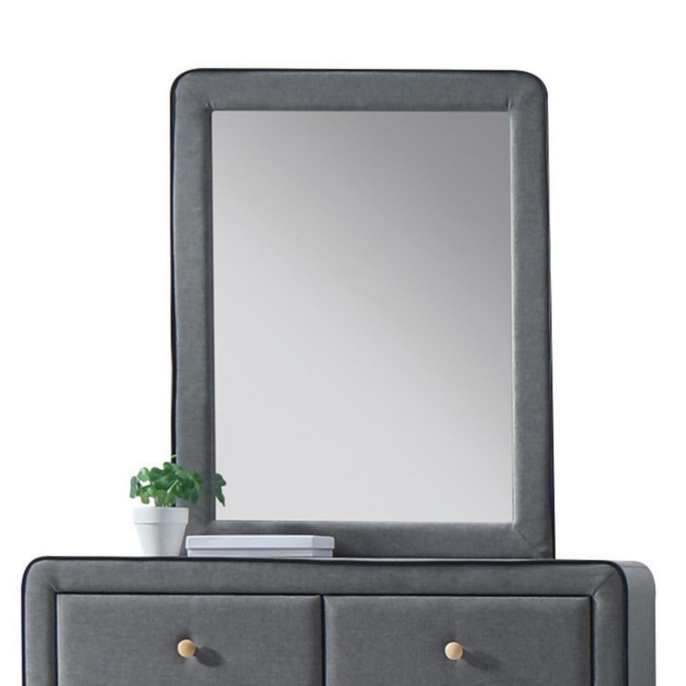 Valda Mirror, Light Gray Fabric