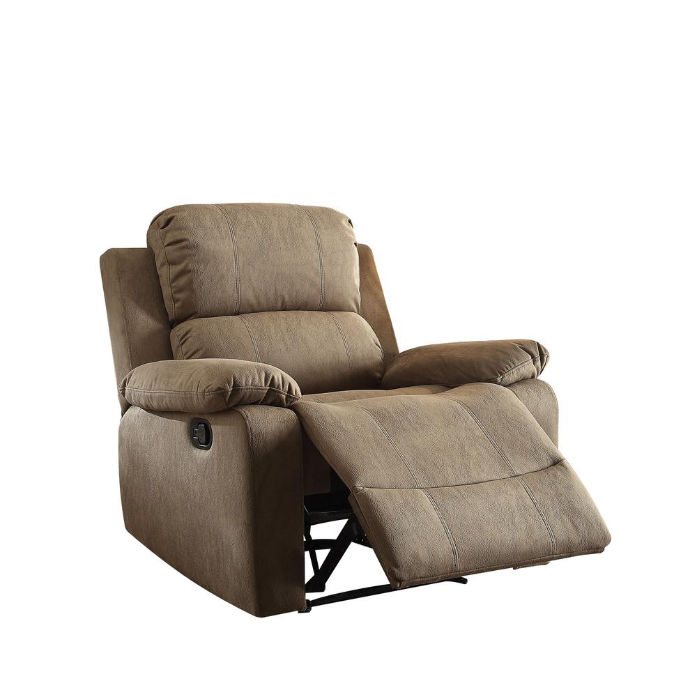 Bina Recliner, Taupe Polished Microfiber