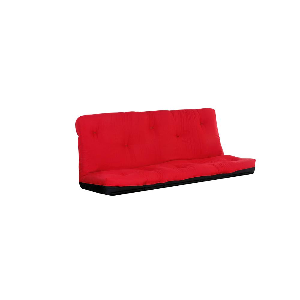 Nabila Full Futon Mattress, 8"H, Red & Black (02812)