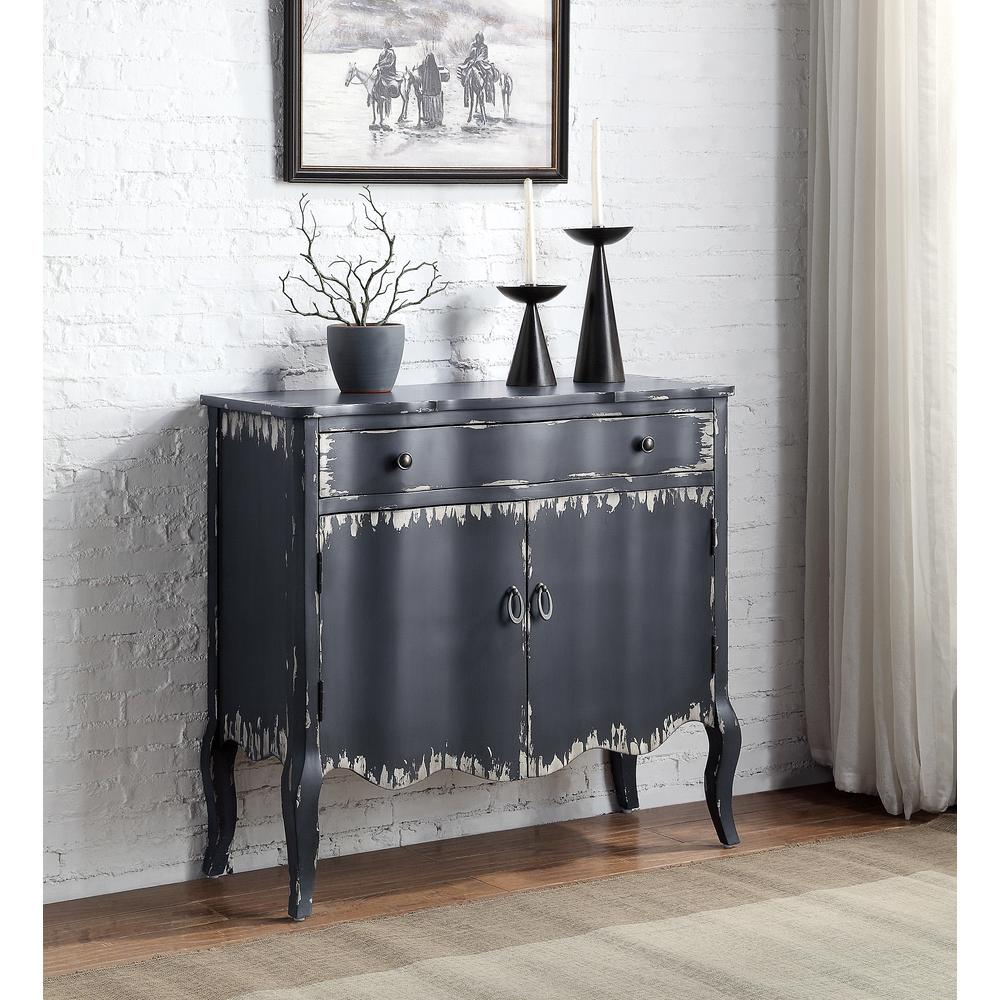 ACME Deianira Console Table, Antique Gray Finish