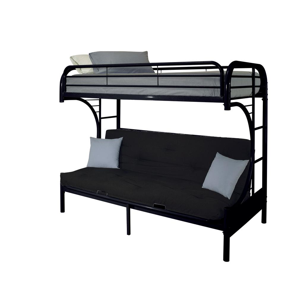Eclipse Twin XL/Queen/Futon Bunk Bed, Black