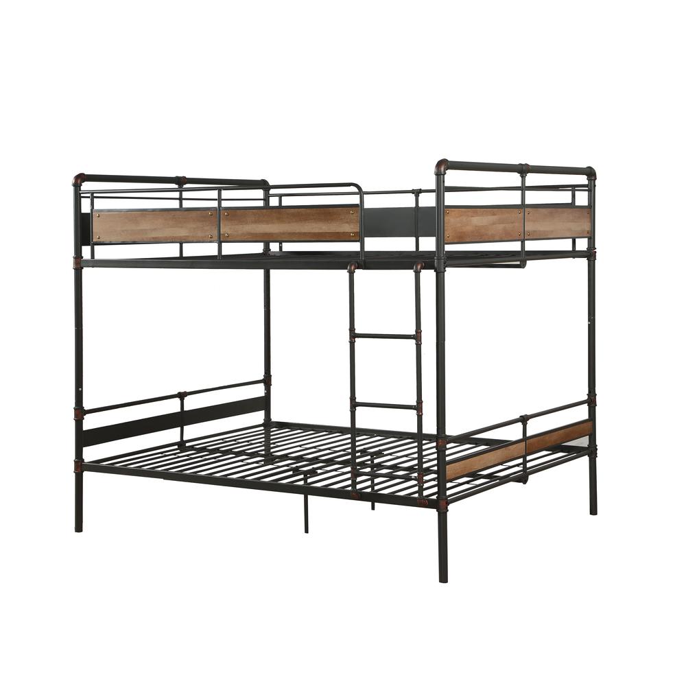 Brantley II Full XL/Queen Bunk Bed, Sandy Black & Dark Bronze Hand-Brushed (1Set/2Ctn)