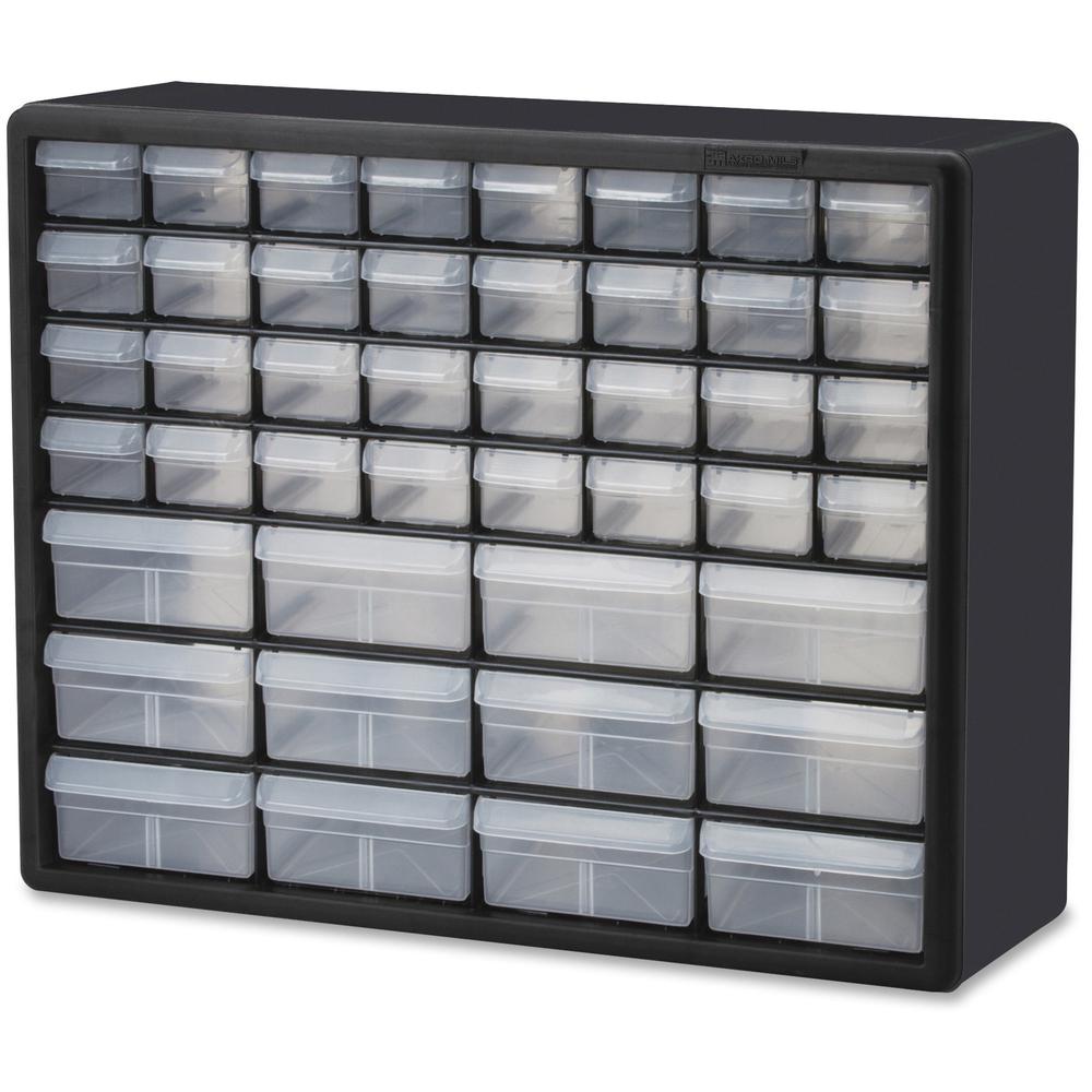 Akro-Mils 44-Drawer Plastic Storage Cabinet - 44 Compartment(s) - 15.8" Height6.4" Depth x 20" Length - Unbreakable, Stackable