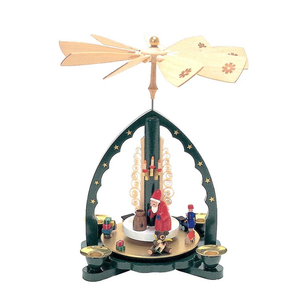 16027 - Richard Glaesser Pyramid - Santa and Toys - 10.5"H x 9"W x 9"D