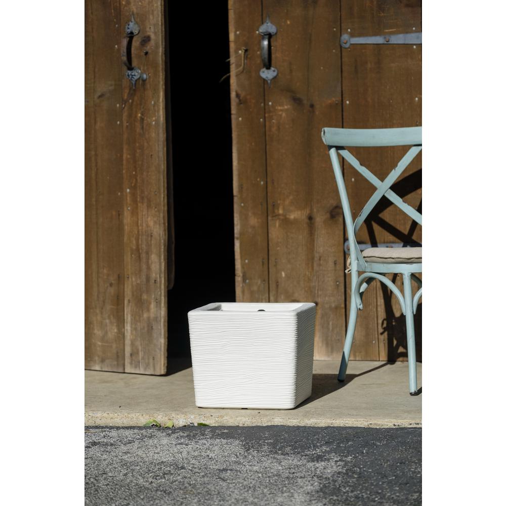 Square Planter, White