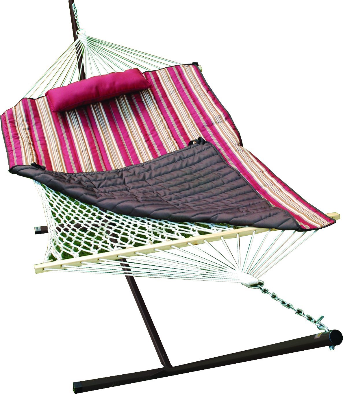 Cotton Rope Hammock, Stand, Pad and Pillow Combination