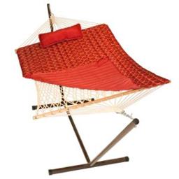 Cotton Rope Hammock, Stand, Pad and Pillow Combination