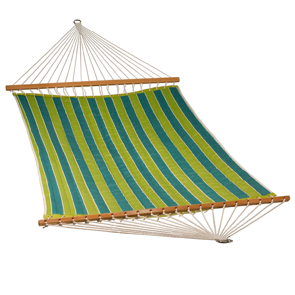 13 Foot Quilted Fabric Hammock - Wickenburg Teal/Cobble Willow