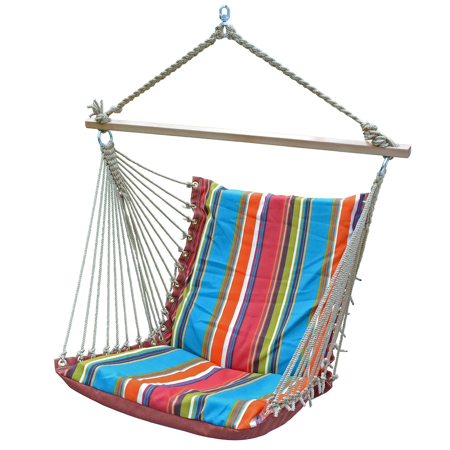 Deluxe Soft Comfort Hanging Chair - Teal Stripe