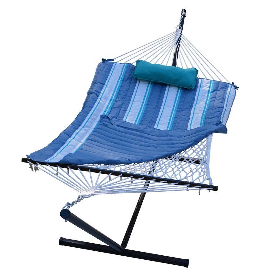 Cotton Rope Hammock, Stand, Pad and Pillow Combination