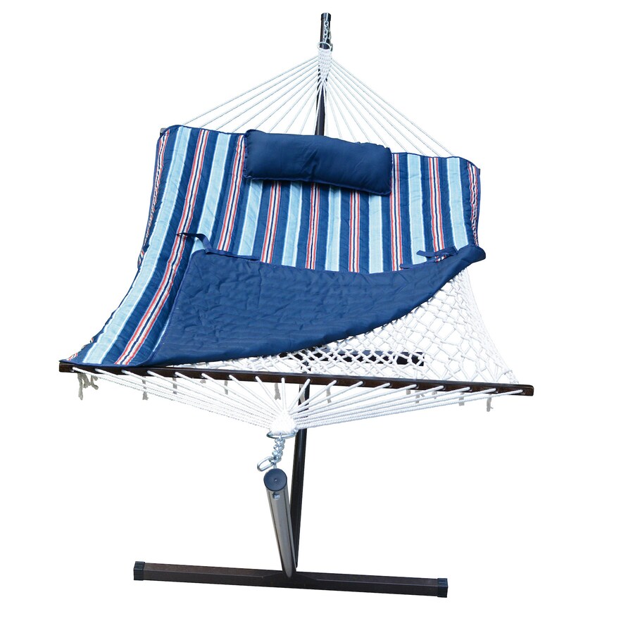 Cotton Rope Hammock, Stand, Pad and Pillow Combination