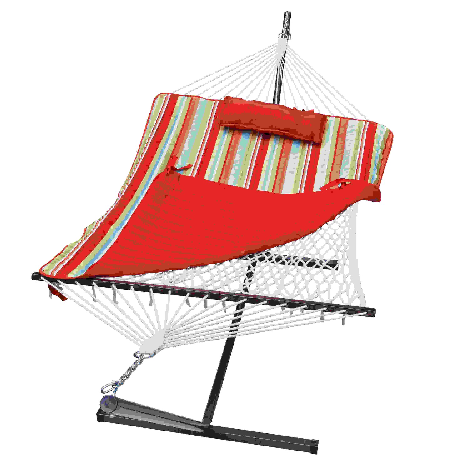 Cotton Rope Hammock, Stand, Pad and Pillow Combination