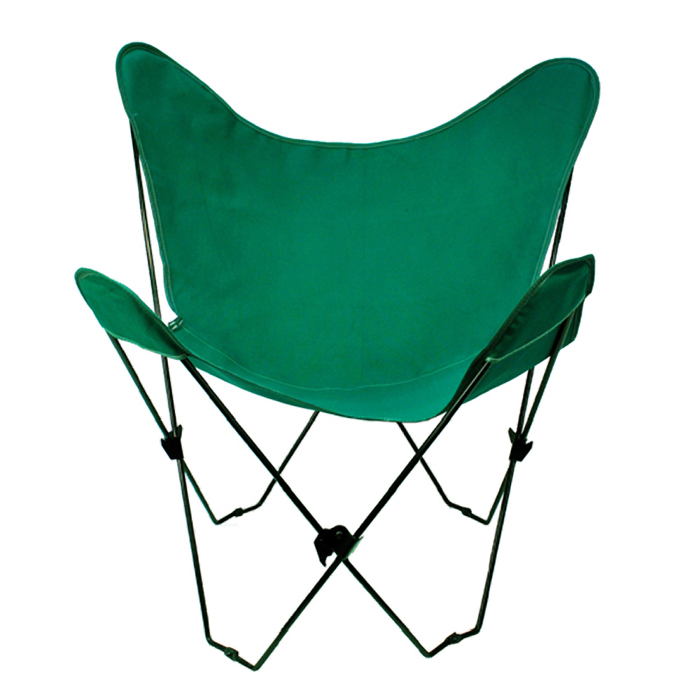 Butterfly Chair and Cover Combination With Black Frame, Hunter Green