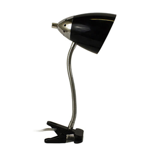 Simple Designs Flossy Flexible Gooseneck Clip Light Black