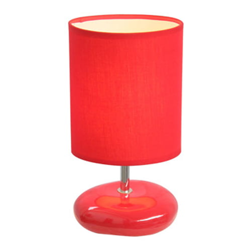 Simple Designs Stonies Red Small Stone Look Table Lamp