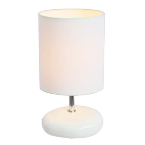 Simple Designs Stonies White Small Stone Look Table Lamp