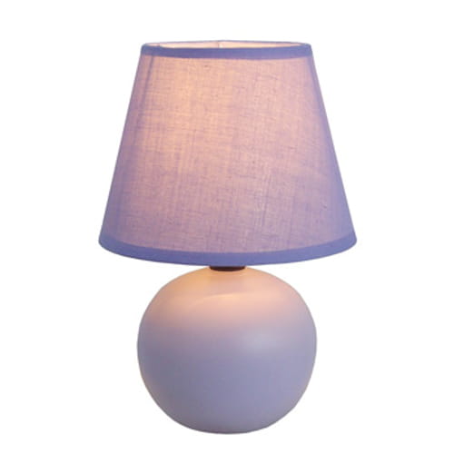 Simple Designs Purple Ceramic Globe Table Lamp