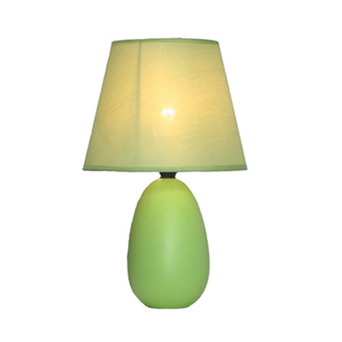 Simple Designs Small Green Oval Ceramic Table Lamp