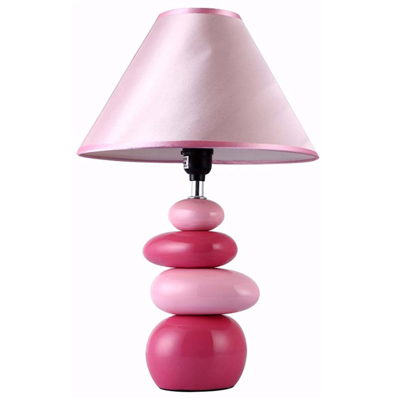 Simple Designs Shades of Pink Ceramic Stone Table Lamp