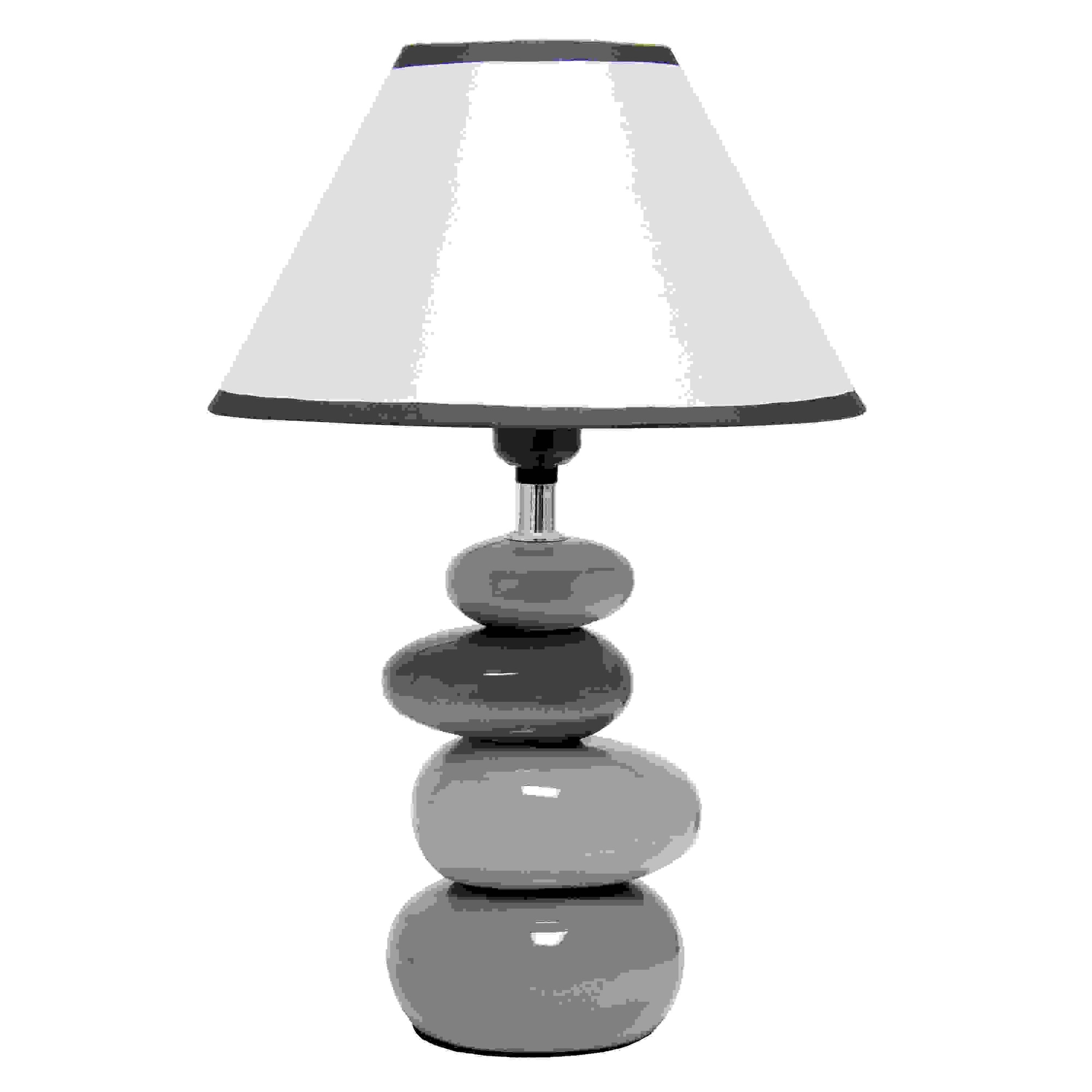 Simple Designs Shades of Gray Ceramic Stone Table Lamp