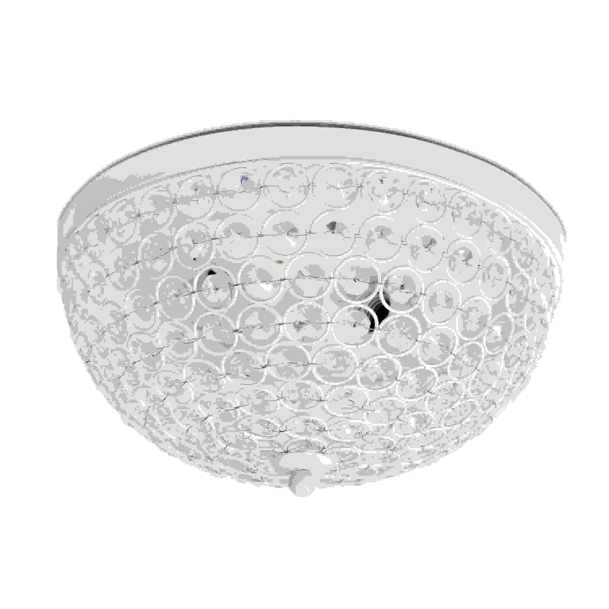 Elegant Designs 2 Light Elipse Crystal Flush Mount Ceiling Light, White