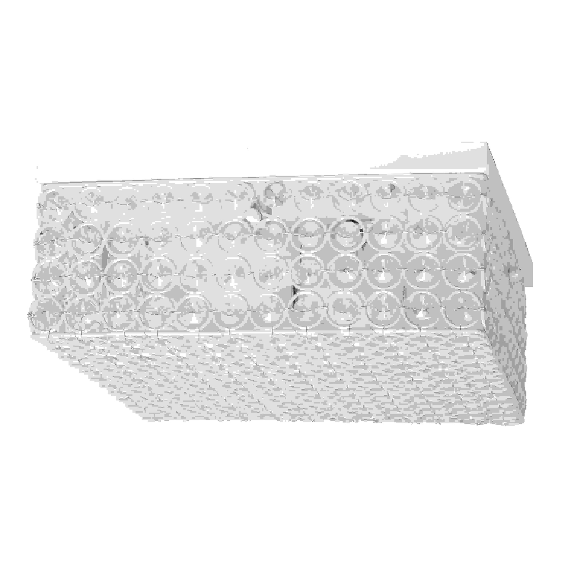 Elegant Designs 12 Inch Elipse Crystal 2 Light Square Ceiling Flush Mount, White