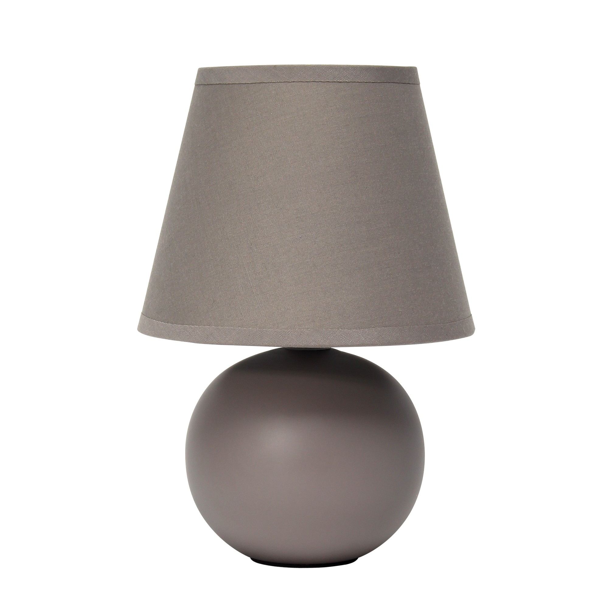 Simple Designs Mini Ceramic Globe Table Lamp, Gray