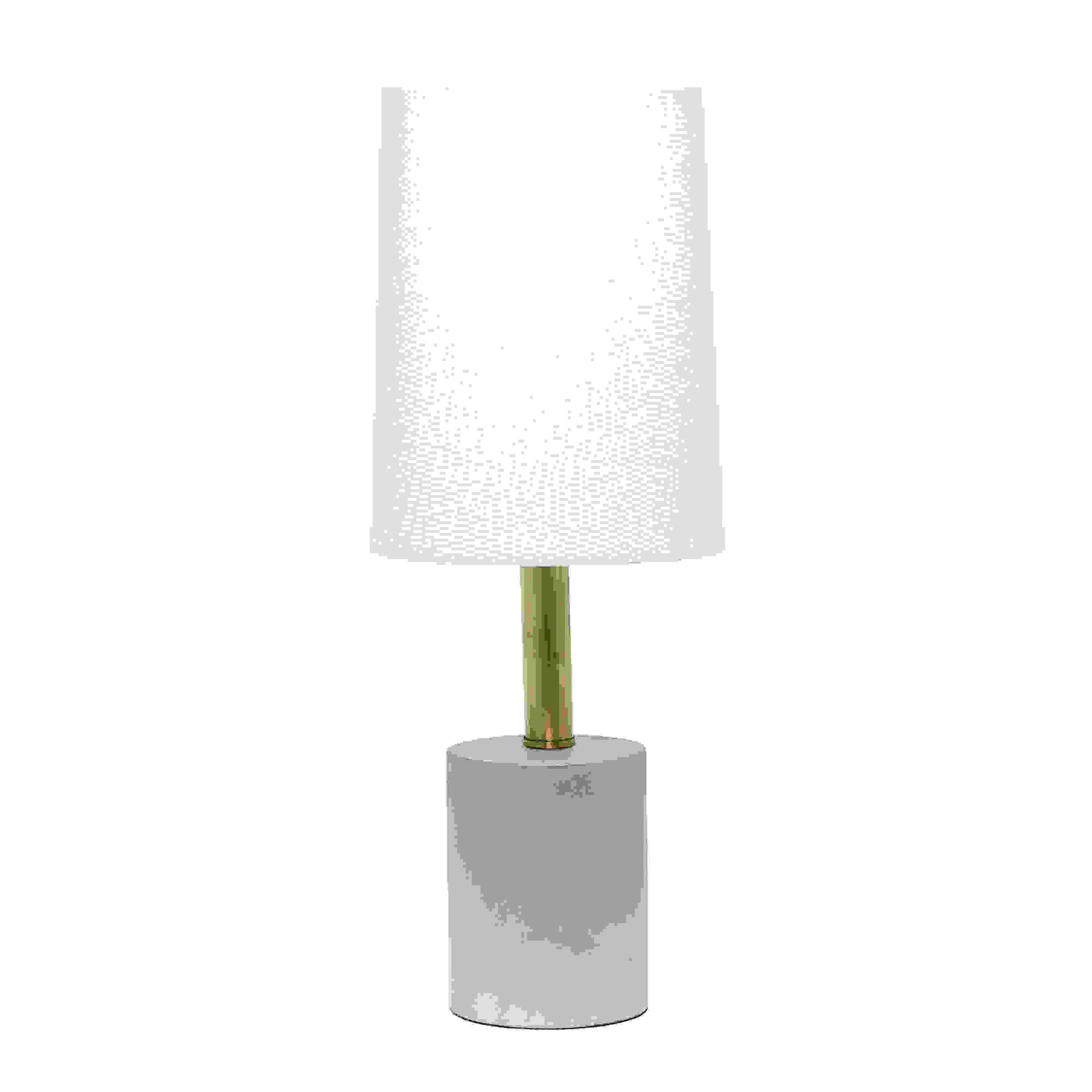  Lalia Home Antique Brass Concrete Table Lamp with Linen Shade, White 