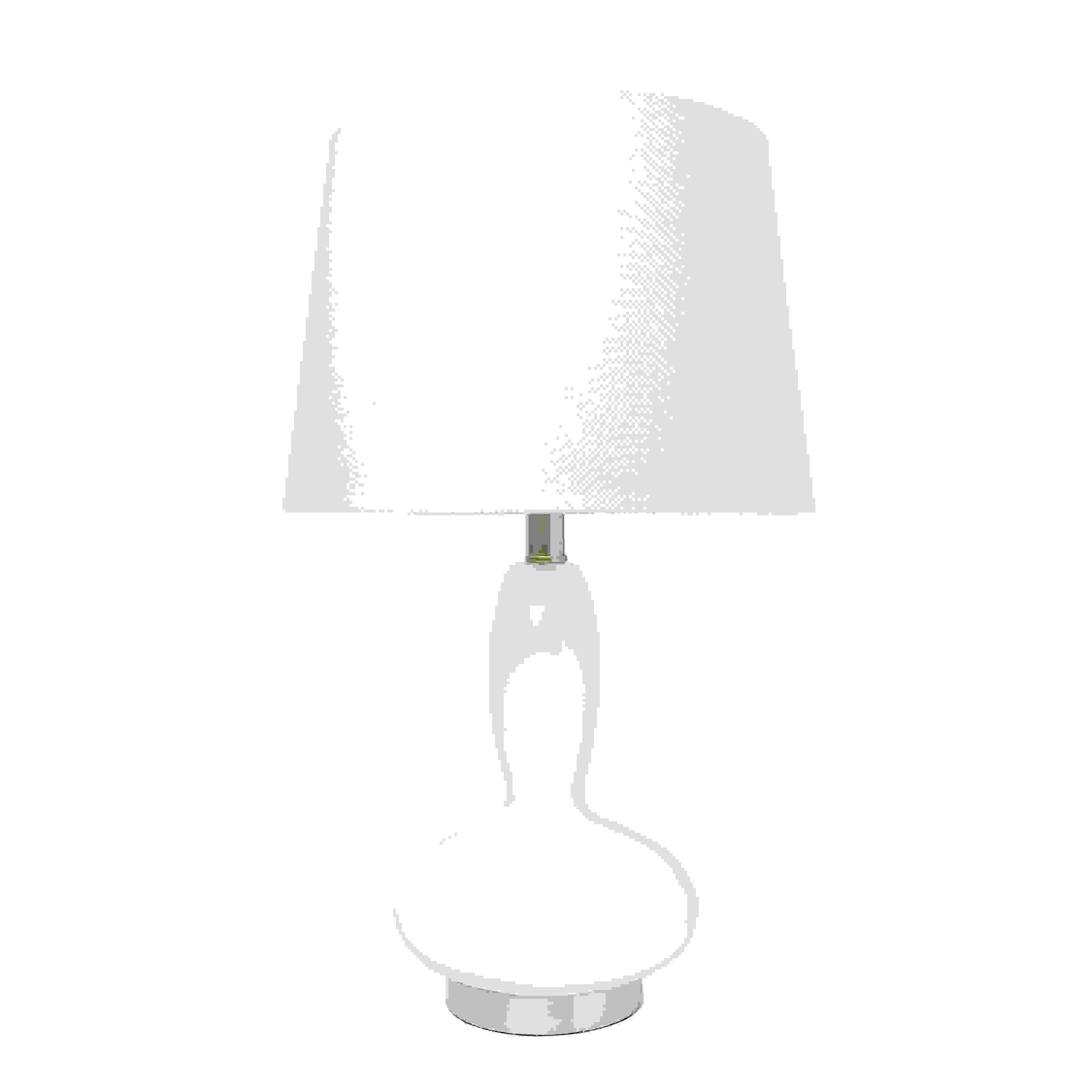 Lalia Home Glass Dollop Table Lamp with White Fabric Shade, White