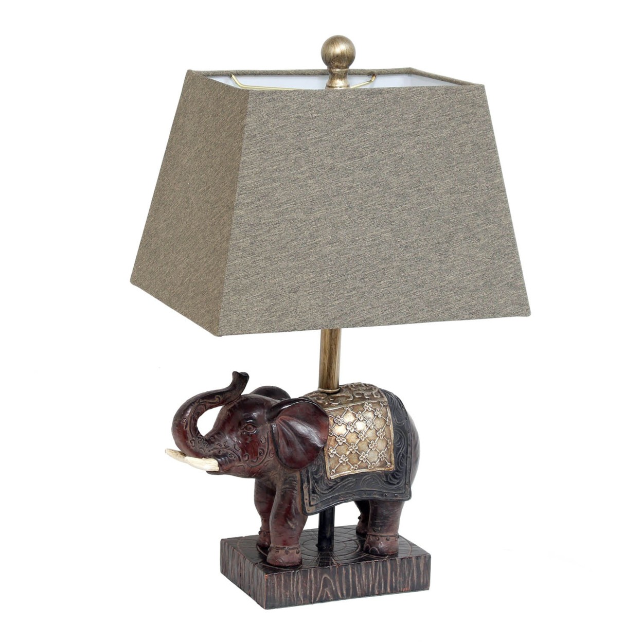 Lalia Home Elephant Table Lamp with Fabric Shade