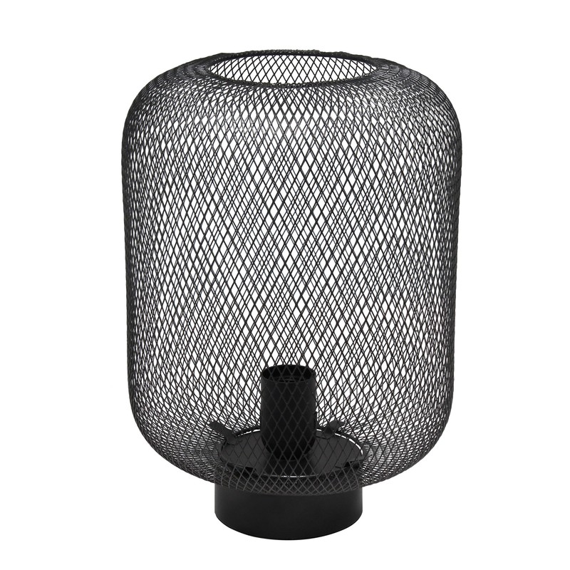 Simple Designs Black Metal Mesh Industrial Table Lamp