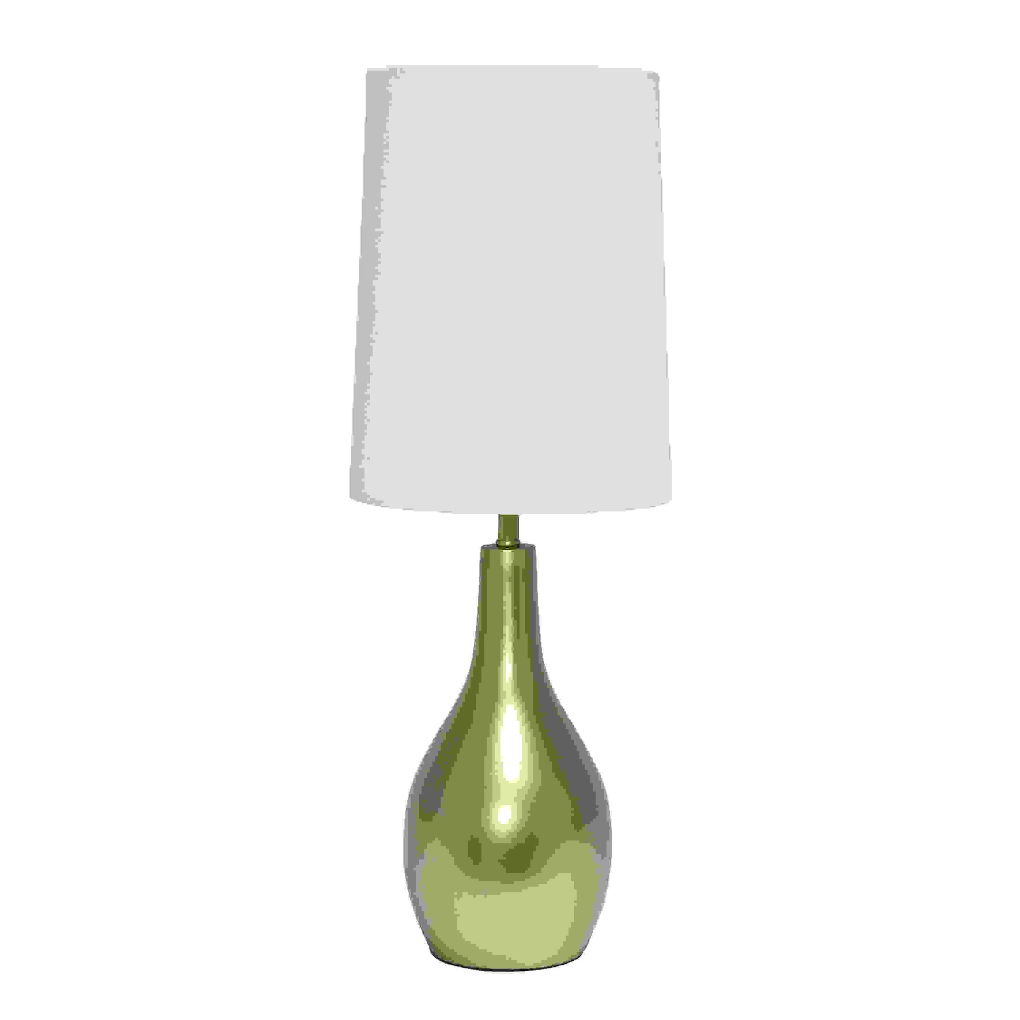 Simple Designs 1 Light Tear Drop Table Lamp, Gold