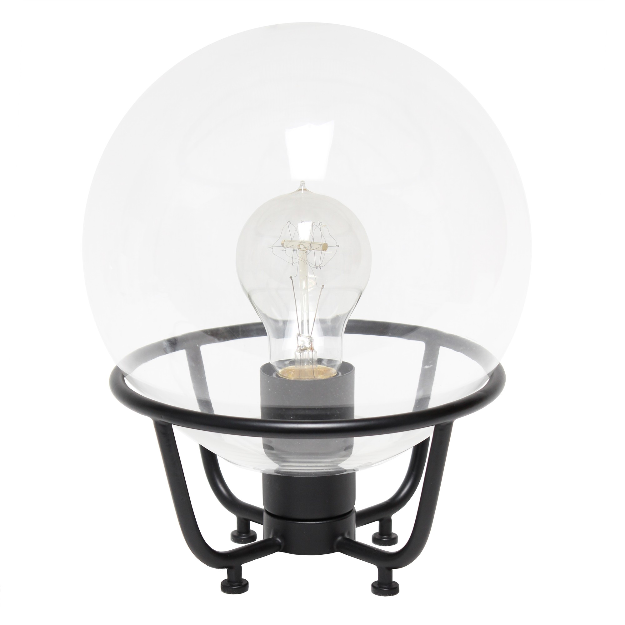 Lalia Home Old World Globe Glass Table Lamp, Black