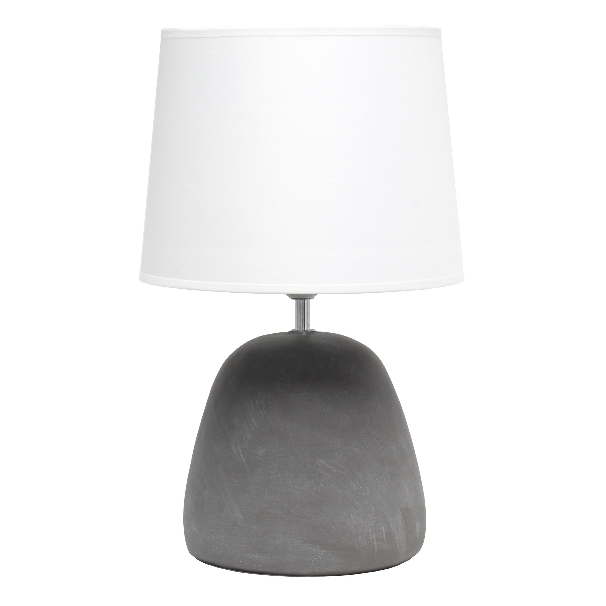 Simple Designs Round Concrete Table Lamp, White