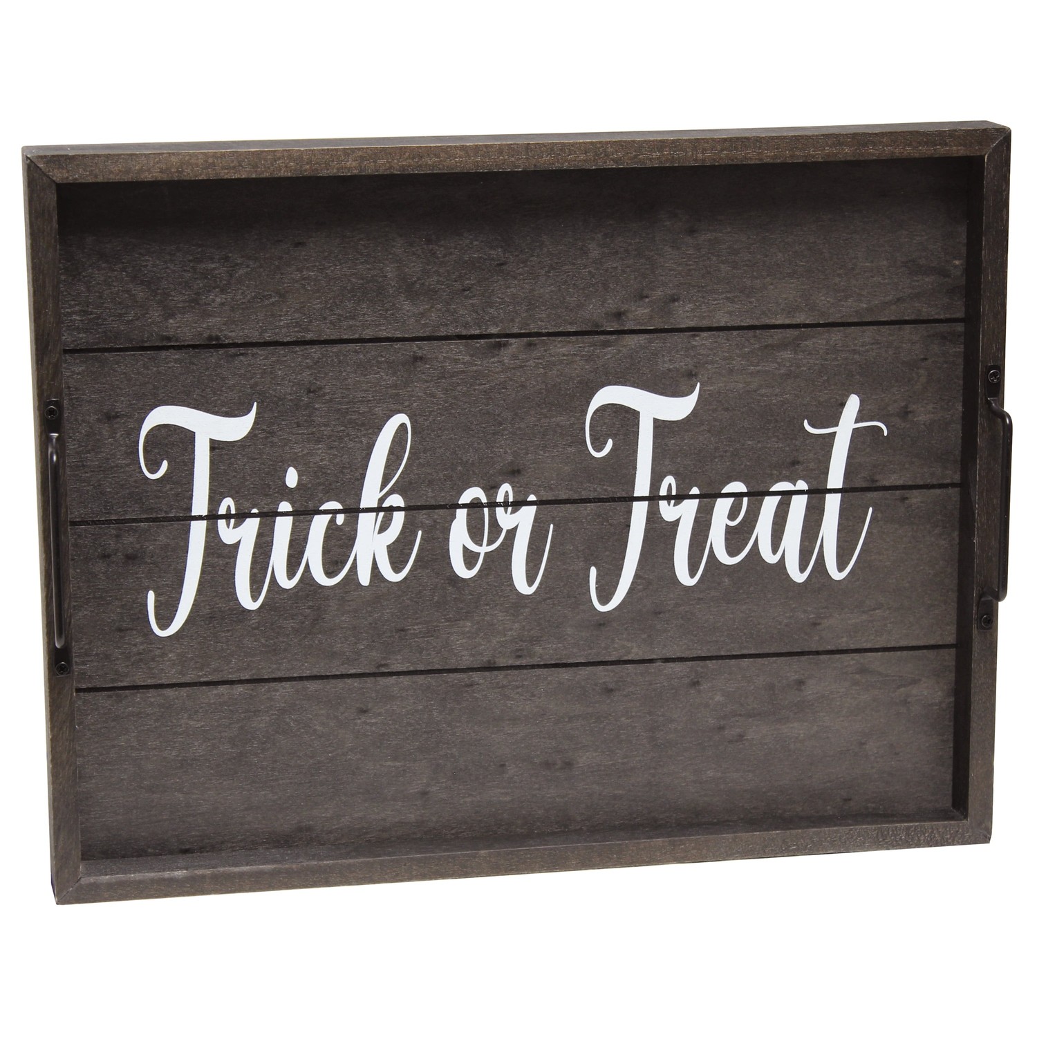 Elegant Designs Decorative Wood Serving Tray w/ Handles, 15.50" x 12", "Trick or Treat"