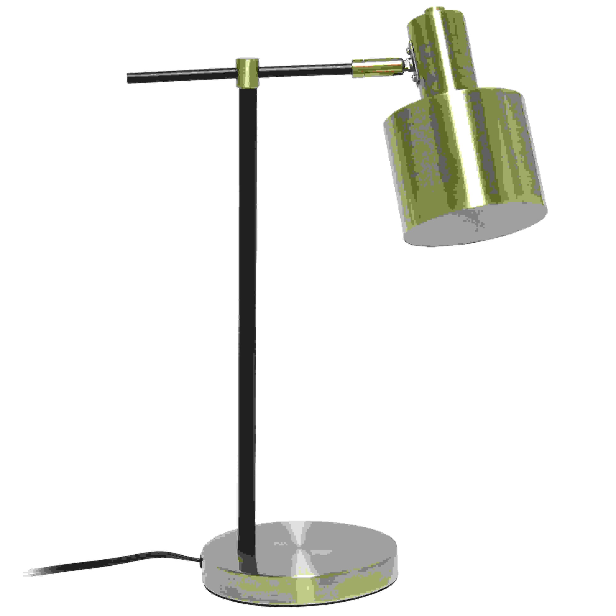 Lalia Home Mid Century Modern Metal Table Lamp, Antique Brass