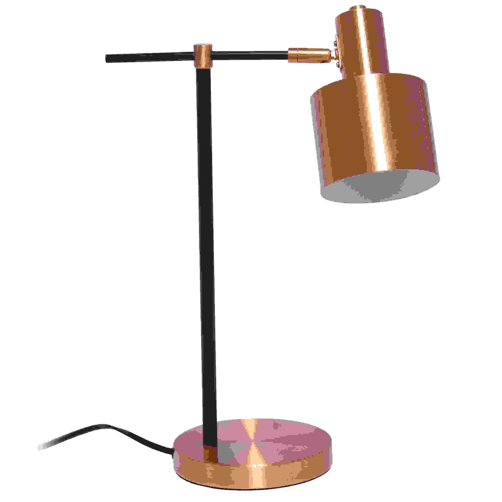 Lalia Home Mid Century Modern Metal Table Lamp, Rose Gold