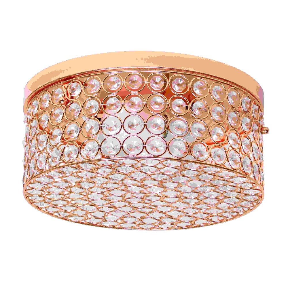 Lalia Home Glam 2 Light 12 Inch Round Flush Mount, Rose Gold