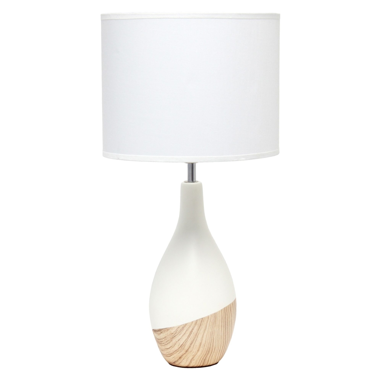 Simple Designs Strikers Basic Table Lamp, Light Wood