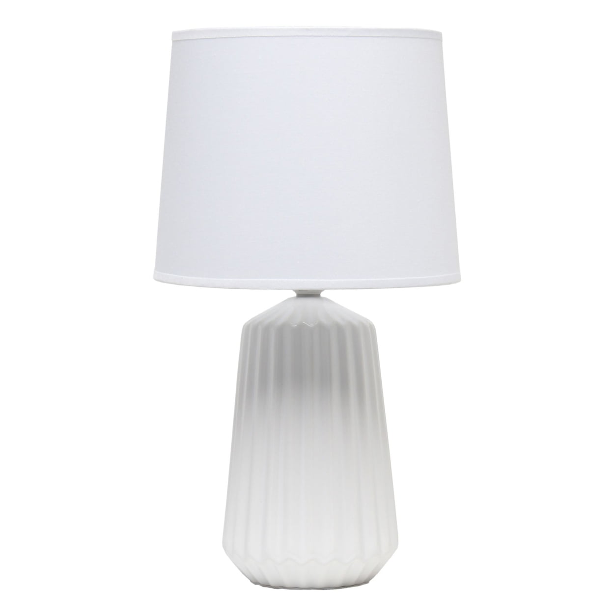 Simple Designs Off White Pleated Base Table Lamp
