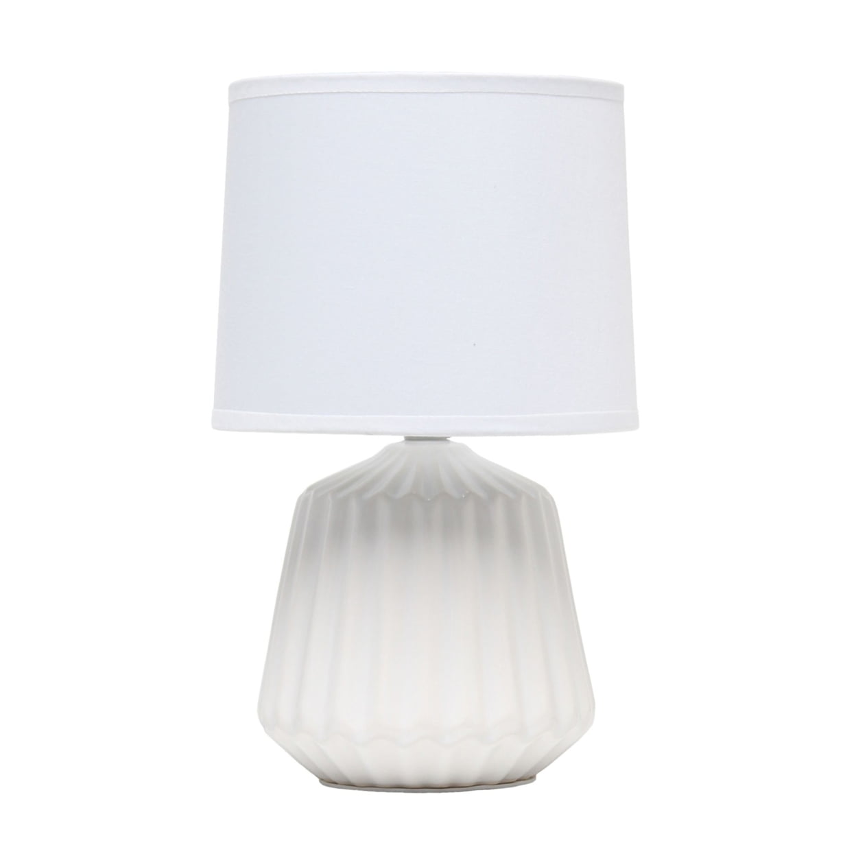 Simple Designs Petite Off White Pleated Base Table Lamp