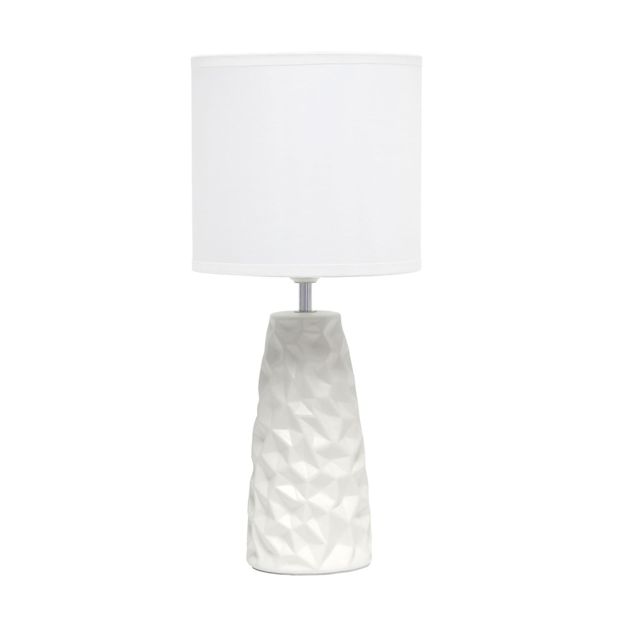 Simple Designs Sculpted Ceramic Table Lamp, Off White