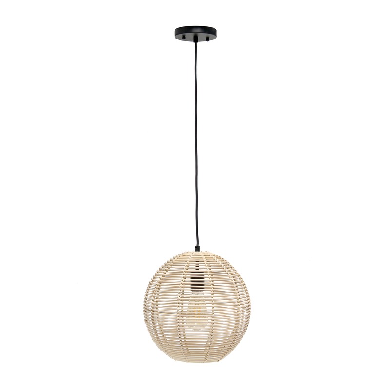 Lalia Home Ball Shaped Rattan Pendant