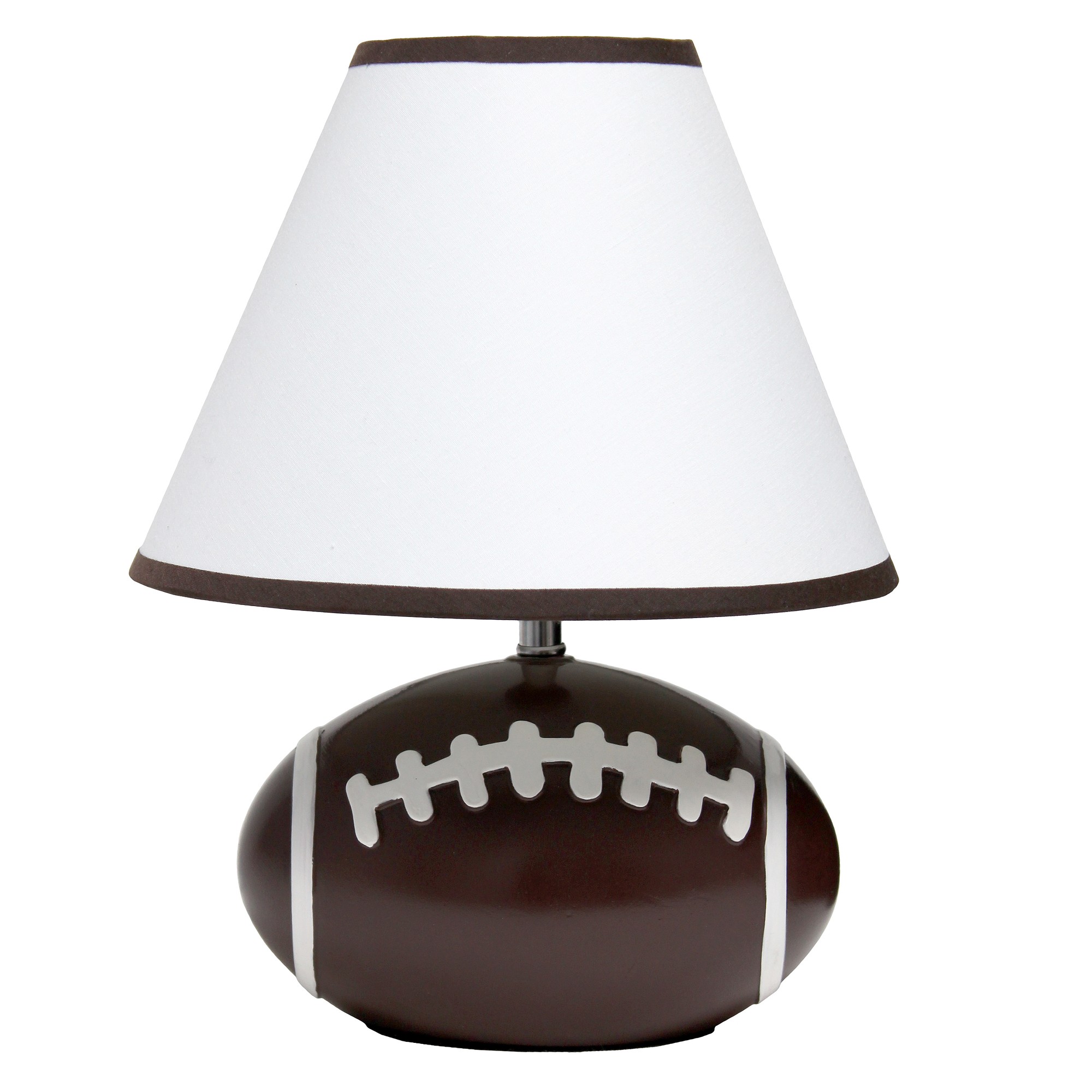 11.5" Tall Football Table Lamp with White Shade